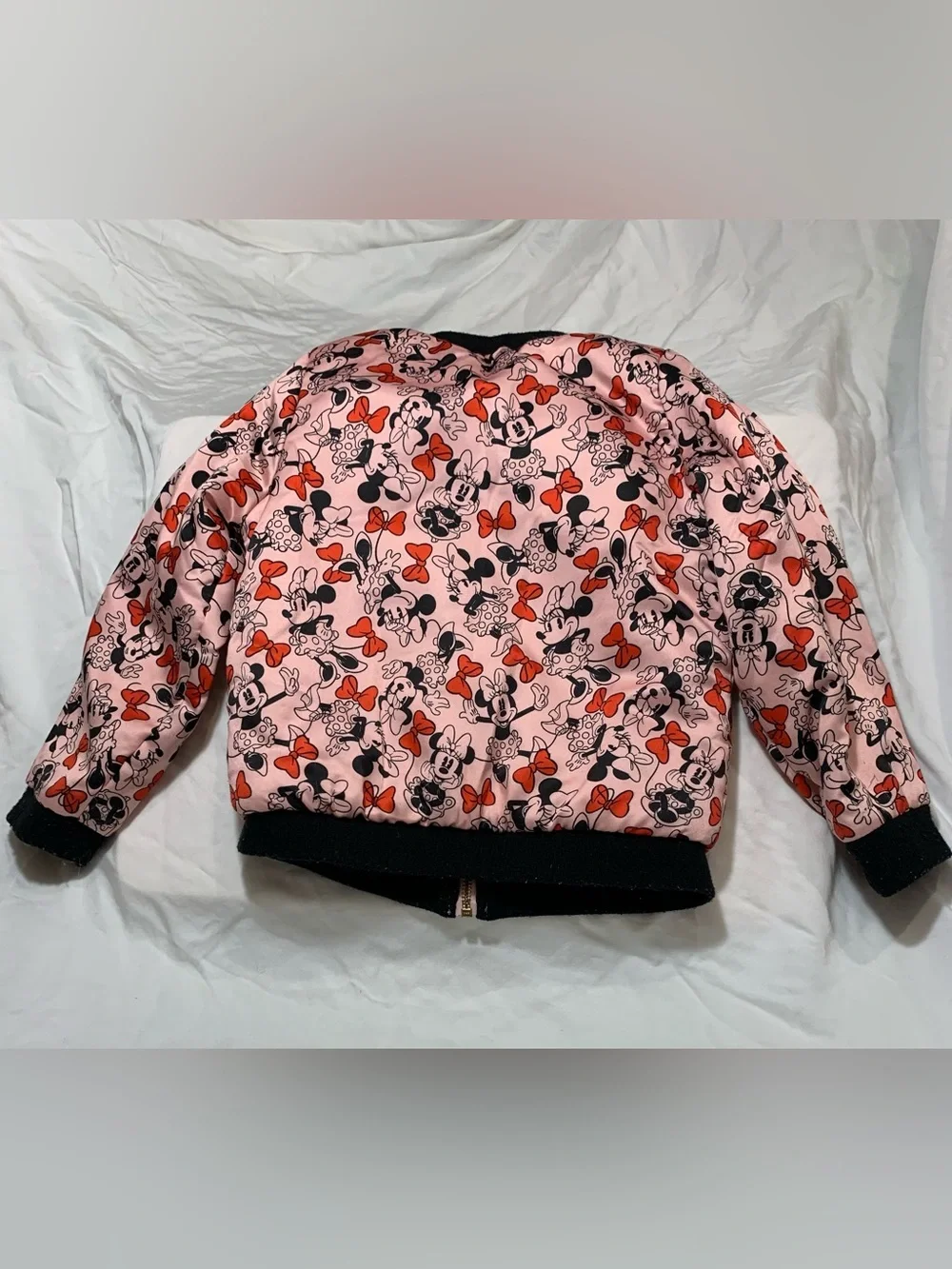 Disney TuTu Couture Minnie Mouse Satin Pink Puffer Jacket, girls size 5/6